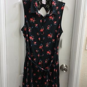 No Boundaries Black Floral Midi Dress